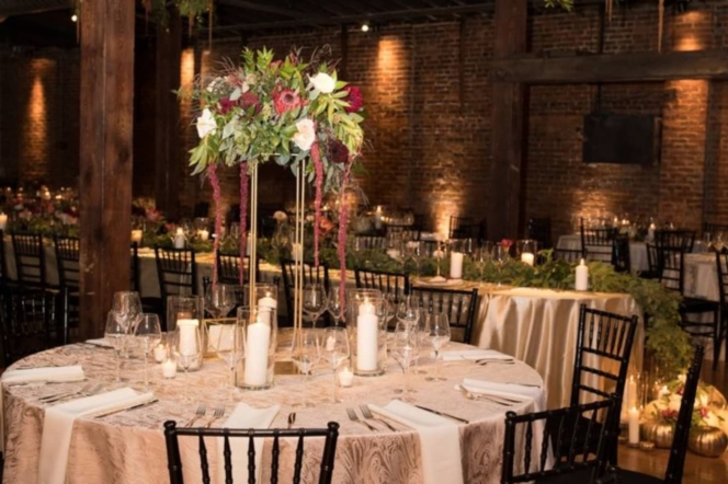 table setting at Amaranth event space